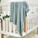 Paturica bebe Cosy tricotata din bumbac verde menta (1)